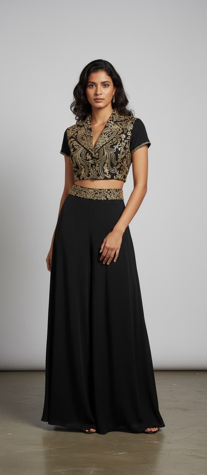 Golden Embroidered Bridal Saree