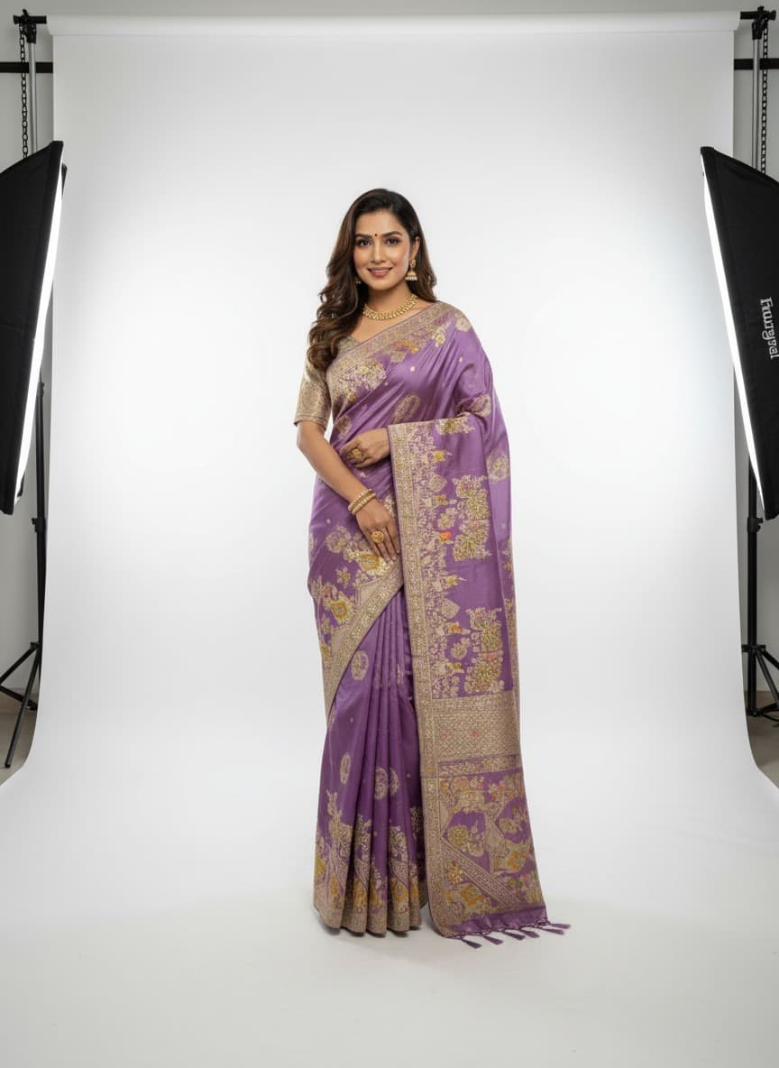 Maroon Zari Silk Saree